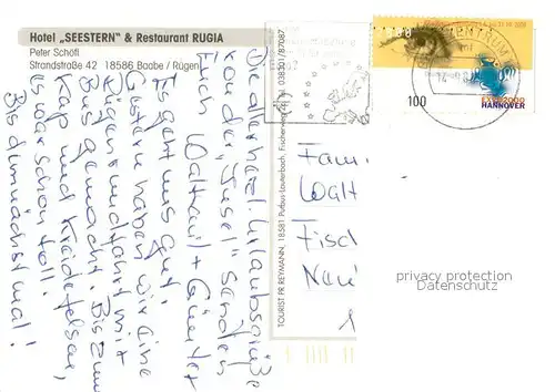 AK / Ansichtskarte Baabe_Ostseebad_Ruegen Hotel Seestern Baabe_Ostseebad_Ruegen