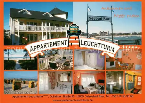 AK / Ansichtskarte Binz_Ruegen Appartement Leuchtturm Teilansichten Binz_Ruegen