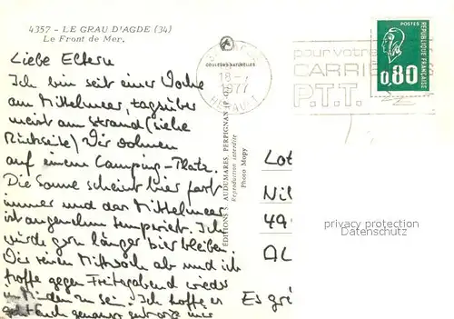 AK / Ansichtskarte Le_Grau_d_Agde Le front de mer vue aerienne Le_Grau_d_Agde