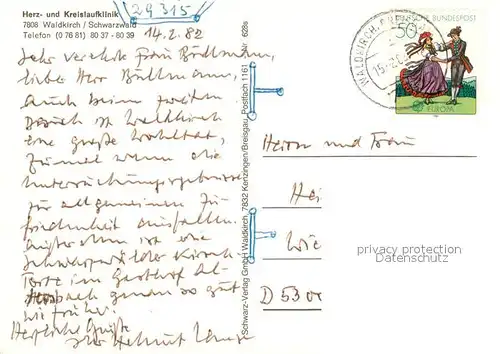 AK / Ansichtskarte Waldkirch_Breisgau Herz  und Kreislaufklinik Schwarzwald Waldkirch Breisgau