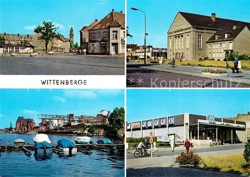 AK / Ansichtskarte Wittenberge_Prignitz Am Stern Kulturhaus Hafen HO Kaufhalle Wittenberge Prignitz