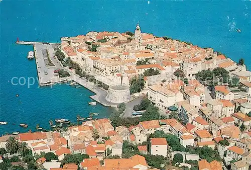 AK / Ansichtskarte Korcula Altstadt Halbinsel Fliegeraufnahme Korcula