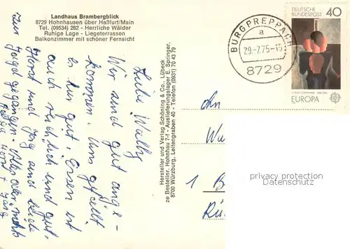 AK / Ansichtskarte Hohnhausen Landhaus Brambergblick Gastraeume Terrasse Panorama Hohnhausen