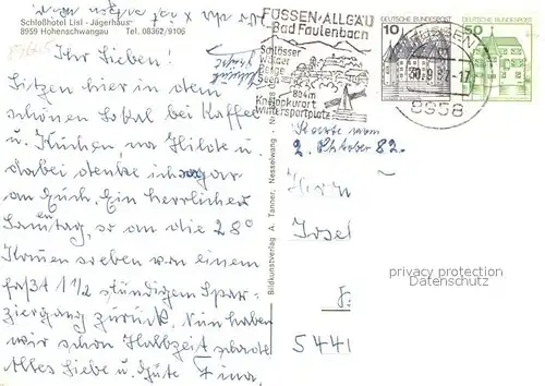 AK / Ansichtskarte Hohenschwangau Schlosshotel Lisl Jaegerhaus Hohenschwangau