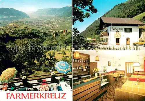 AK / Ansichtskarte Dorf_Tirol Pension Cafe Farmerkreuz Jausenstation Panorama Dorf_Tirol