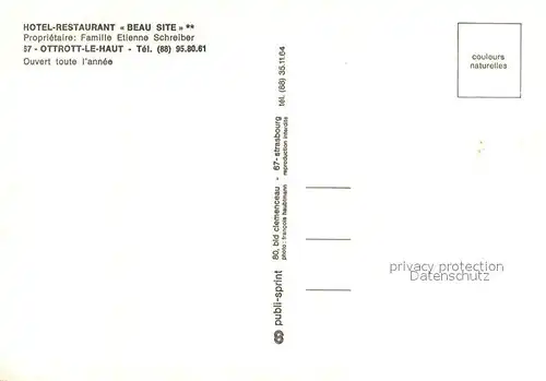 AK / Ansichtskarte Ottrott Hotel Restaurant Beau Site Ottrott