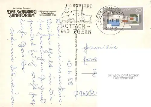 AK / Ansichtskarte Rottach Egern Wallberg Sanatorium Details Rottach Egern