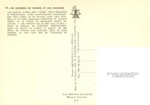 AK / Ansichtskarte Lescure La Chouannerie dans lOuest Les Guerres de Vendee et les Chouans Lescure