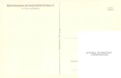 AK / Ansichtskarte Vorra_Pegnitz Muettererholungsheim der AWO Nuernberg Vorra Pegnitz