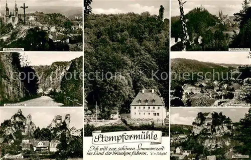 AK / Ansichtskarte Goessweinstein Gasthof Pension Stempfermuehle Ortsblick Sachsenmuehle Tuechersfeld Behringermuehle Pottenstein Goessweinstein