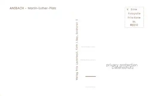 AK / Ansichtskarte Ansbach_Mittelfranken Martin Luther Platz Ansbach Mittelfranken