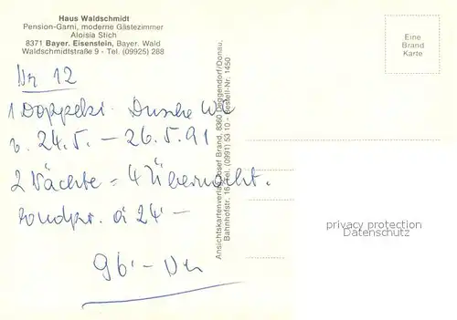 AK / Ansichtskarte Bayrisch_Eisenstein Haus Waldschmidt Panorama Bayrisch_Eisenstein