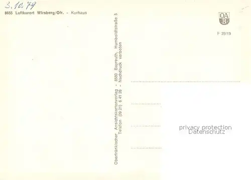 AK / Ansichtskarte Wirsberg Kurhaus Restaurant Terrasse Partie am Bach Wirsberg