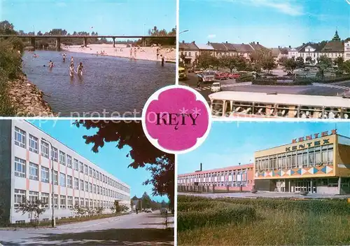 AK / Ansichtskarte Kety Partie am Fluss Sola Platz Schule Kentex Textilindustrie Kety