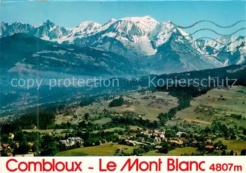 AK / Ansichtskarte Combloux Vue aerienne et le Mont Blanc Alpes Combloux
