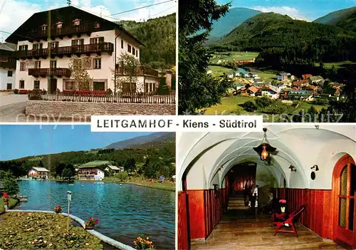 AK / Ansichtskarte Kiens_Suedtirol Pension Leitgamhof Badesee Landschaftspanorama Kiens Suedtirol