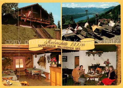 AK / Ansichtskarte Millstatt_Millstaettersee Abros Huette Sappleralm Millstaettersee Fernsicht Alpenpanorama Millstatt_Millstaettersee