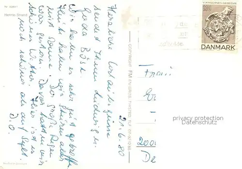 AK / Ansichtskarte Henne_Strand Ferienhaeuser Fliegeraufnahme Henne_Strand