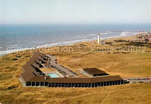 AK / Ansichtskarte Hirtshals Ferienhotel Fyrklit Leuchtturm Fliegeraufnahme Hirtshals