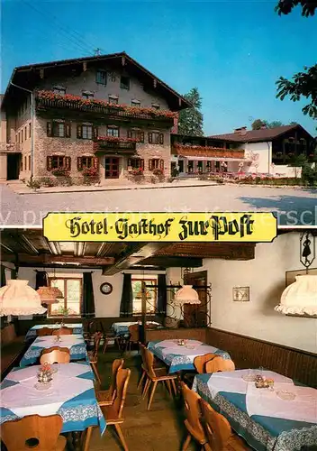 AK / Ansichtskarte Brannenburg Hotel Gasthof zur Post Gaststube Brannenburg