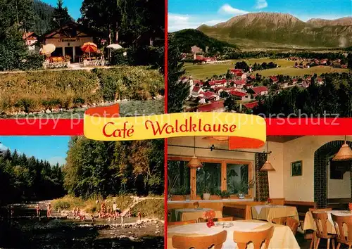 AK / Ansichtskarte Niederaudorf Cafe Waldklause Gaststube Panorama Flusspartie Niederaudorf