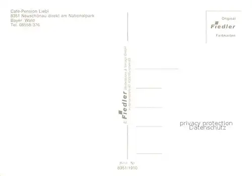 AK / Ansichtskarte Neuschoenau Cafe Pension Liebl Gastraeume Panorama Neuschoenau