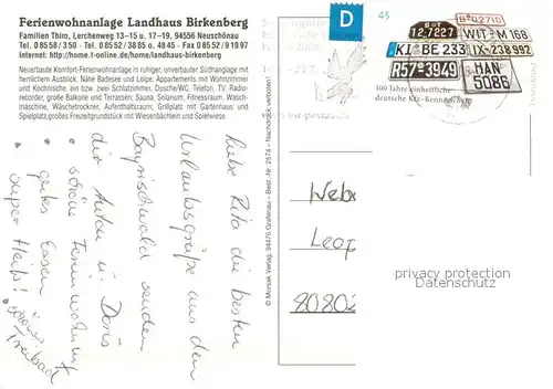 AK / Ansichtskarte Neuschoenau Landhaus Birkenberg Panorama Braunbaeren im Nationalpark Lusen Gipfelkreuz Neuschoenau