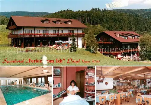 AK / Ansichtskarte Puergl_Bogen_Niederbayern Sporthotel Ferien vom Ich Hallenbad Massage Gaststube Puergl_Bogen_Niederbayern