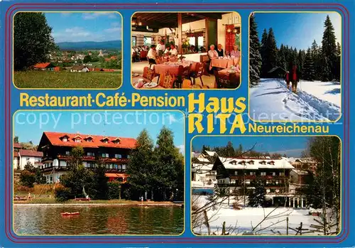 AK / Ansichtskarte Neureichenau Restaurant Cafe Pension Haus Rita Gaststube Langlaufloipe Panorama Neureichenau