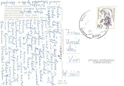 AK / Ansichtskarte Neureichenau Pension Cafe Restaurant Zum Wilikosteig Pool Neureichenau