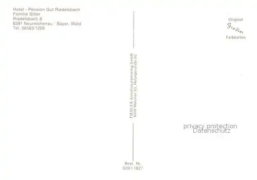 AK / Ansichtskarte Neureichenau Hotel Pension Gut Riedelsbach Neureichenau