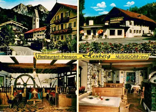 AK / Ansichtskarte Nussdorf_Inn Restaurant Pension Cafe Heuberg Gastraeume Nussdorf Inn