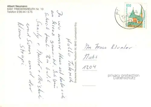 AK / Ansichtskarte Friedersreuth Rinderherde Bauernhaus Ferienhaus Badeweiher Friedersreuth