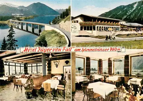 AK / Ansichtskarte Sylvensteinsee_Lenggries Hotel Jaeger von Fall Restaurant Cafe Jaegerklause Sylvensteinsee_Lenggries