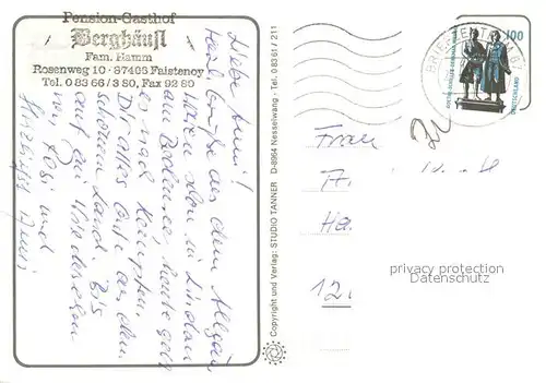 AK / Ansichtskarte Faistenoy Pension Restaurant Cafe Berghaeusl Faistenoy