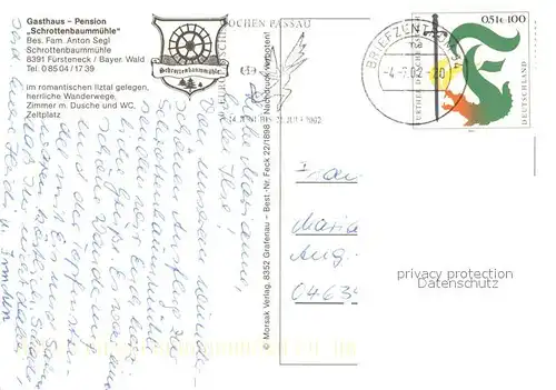 AK / Ansichtskarte Fuersteneck Gasthof Pension Schrottenbaummuehle Wildwasserfahren Bootspartien Campingplatz Fuersteneck