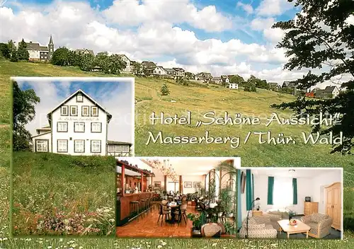 AK / Ansichtskarte Masserberg Hotel Schoene Aussicht Gaststube Zimmer Masserberg