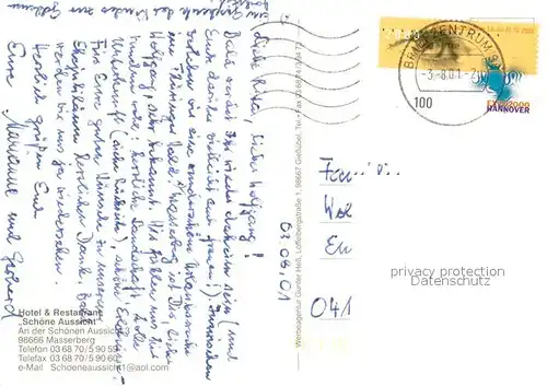 AK / Ansichtskarte Masserberg Hotel Schoene Aussicht Gaststube Zimmer Masserberg