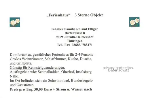 AK / Ansichtskarte Struth Helmershof Ferienhaus Elliger Struth Helmershof