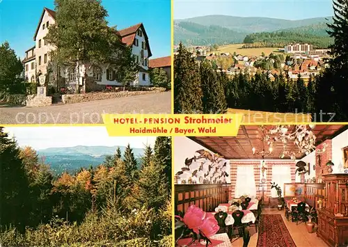 AK / Ansichtskarte Haidmuehle Hotel Pension Strohmeier Panorama Gaststube Haidmuehle