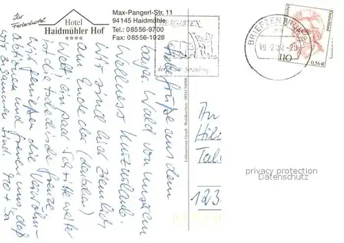 AK / Ansichtskarte Haidmuehle Hotel Haidmuehler Hof Gastraum Hallenbad Haidmuehle