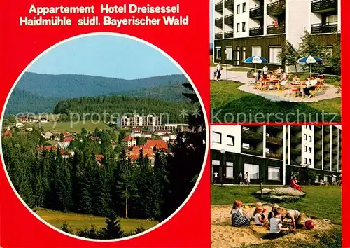 AK / Ansichtskarte Haidmuehle Panorama Appartement Hotel Dreisessel Spielplatz Haidmuehle