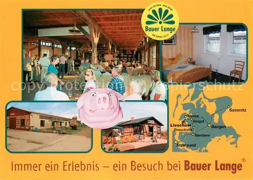 AK / Ansichtskarte Lieschow Bauer Lange Landwirtschaft Essen auf dem Bauernhof Hofladen Lieschow