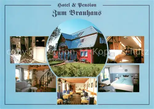 AK / Ansichtskarte Stralsund Hotel Pension Zum Brauhaus Gaststube Zimmer Treppenaufgang 