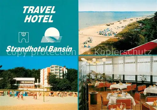 AK / Ansichtskarte Bansin_Ostseebad Strandhotel Bansin Speisesaal Strandpartien Bansin_Ostseebad