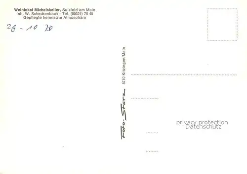 AK / Ansichtskarte Sulzfeld_Main Weinlokal Michelskeller Sulzfeld Main