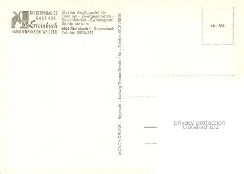 AK / Ansichtskarte Steinbach_Marktleugast Kinderparadies Gasthof Steinbach Kutschfahrten Kinderspielplatz Steinbach_Marktleugast