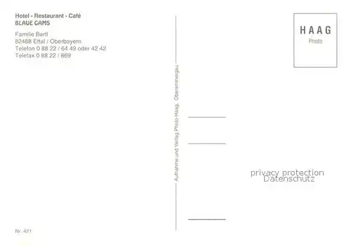 AK / Ansichtskarte Ettal Hotel Restaurant Cafe Blaue Gams Ettal