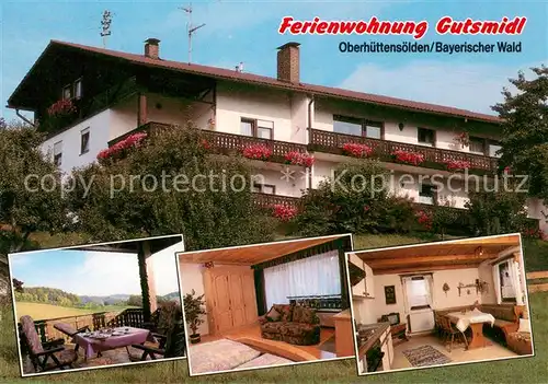 AK / Ansichtskarte Grafenau_Niederbayern Ferienwohnung Gutsmidl Oberhuettensoelden Terrasse Zimmer Kueche Grafenau Niederbayern