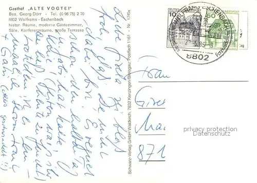 AK / Ansichtskarte Wolframs Eschenbach Gasthof Alte Vogtei Wolframs Eschenbach